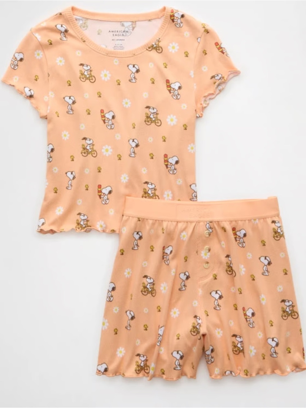 Snoopy Peach Graphic Pajama Set - Picture 2 of 3